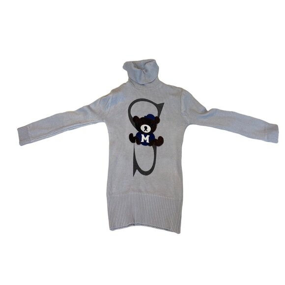 Handmade Women’s Grey Teddy Bear with S Letter Turtle Neck Sweater Sz S - Picture 11 of 12